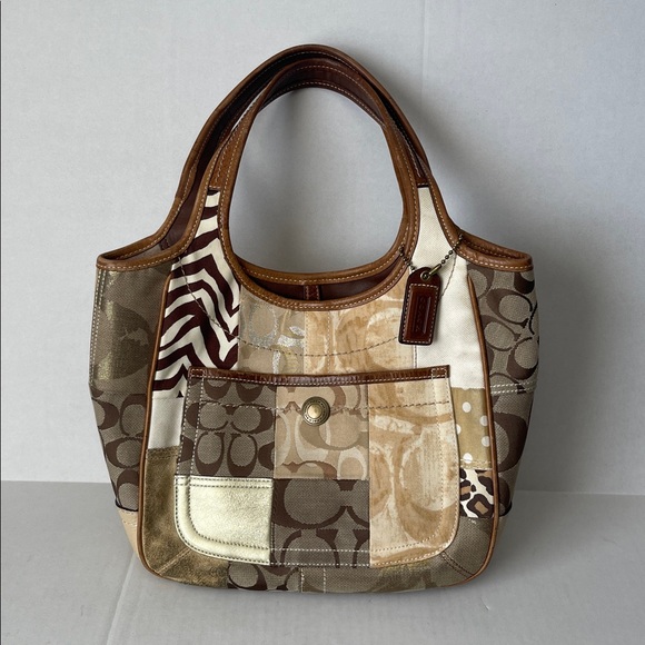 Coach Purse Shoulder Bag Ergo Signature Tote Patchwork  A0793 10810 W/ Wristlet - Picture 2 of 9